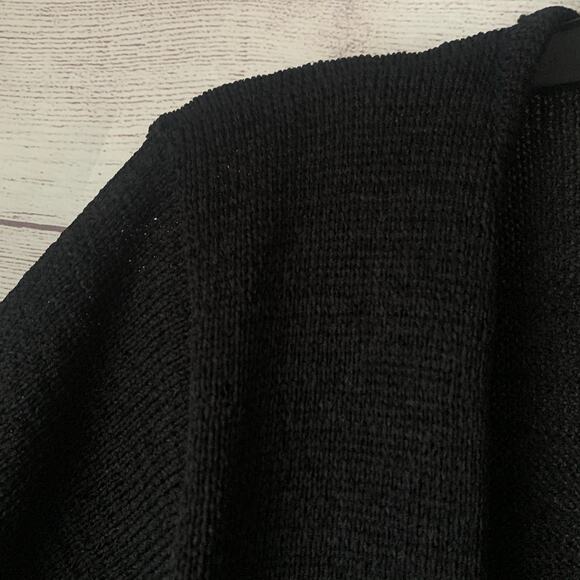 Studio Collection Black Cardigan Sweater Button Up Front Short Sleeve Size M - Picture 11 of 16